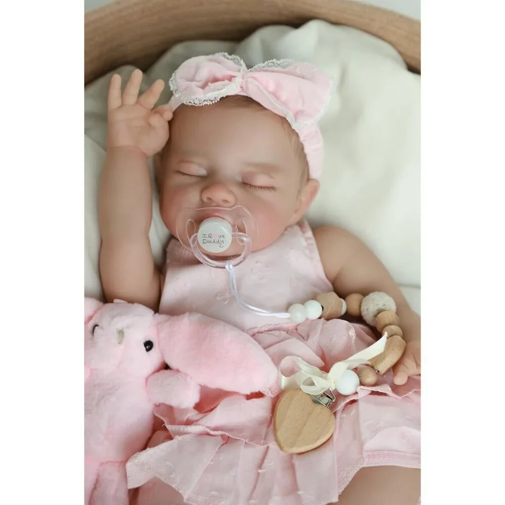 🆕20inch Soft Cloth Body Newborn Baby Doll Poseable Limbs Sleeping Doll Ava Girl